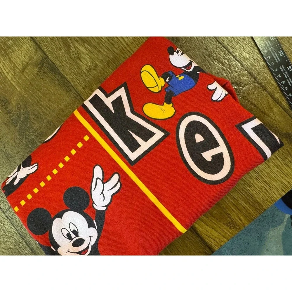 Vintage Mickey Unlimited 2X Red Graphic Oversized Sweater Long Sleeved Shirt Y2K